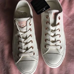 Neutral Converse with Rose Gold Hardware